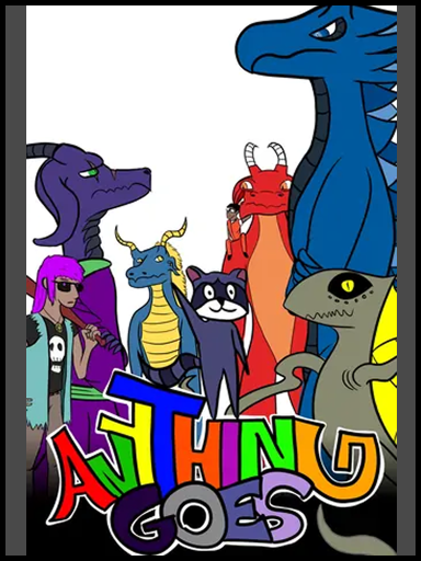 An assortment of dragons, a racoon, and a person with a baseball bat